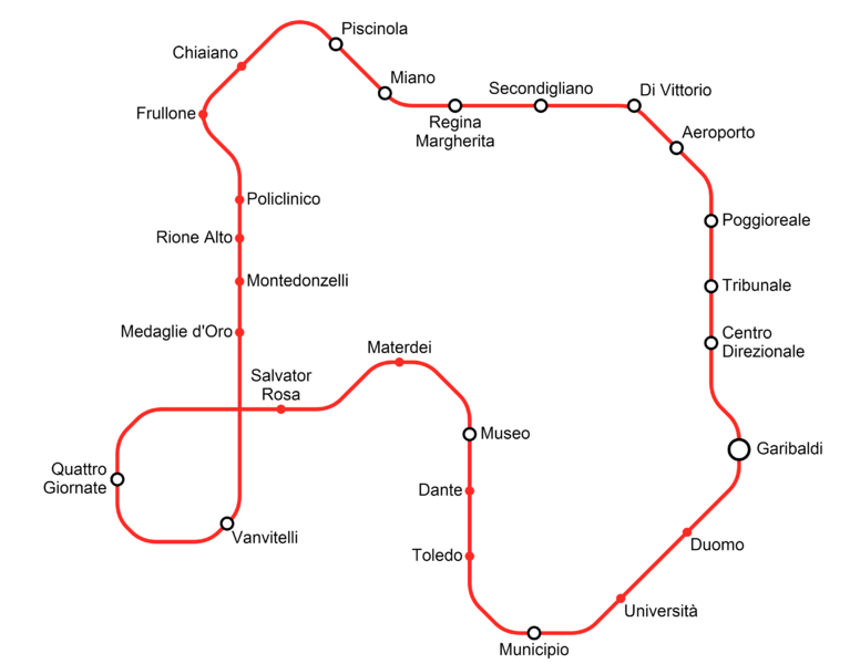 Plan Ligne 1 Metro Naples