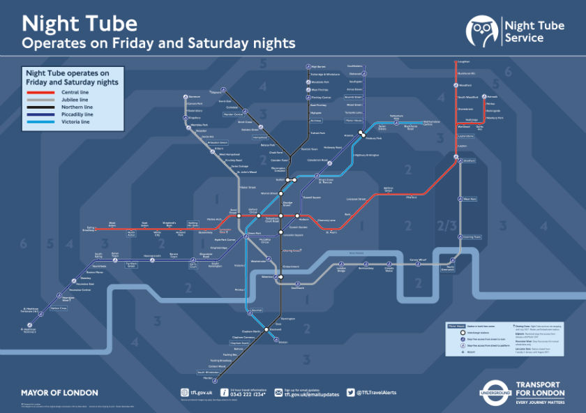 Plan Metro Londres Nuit