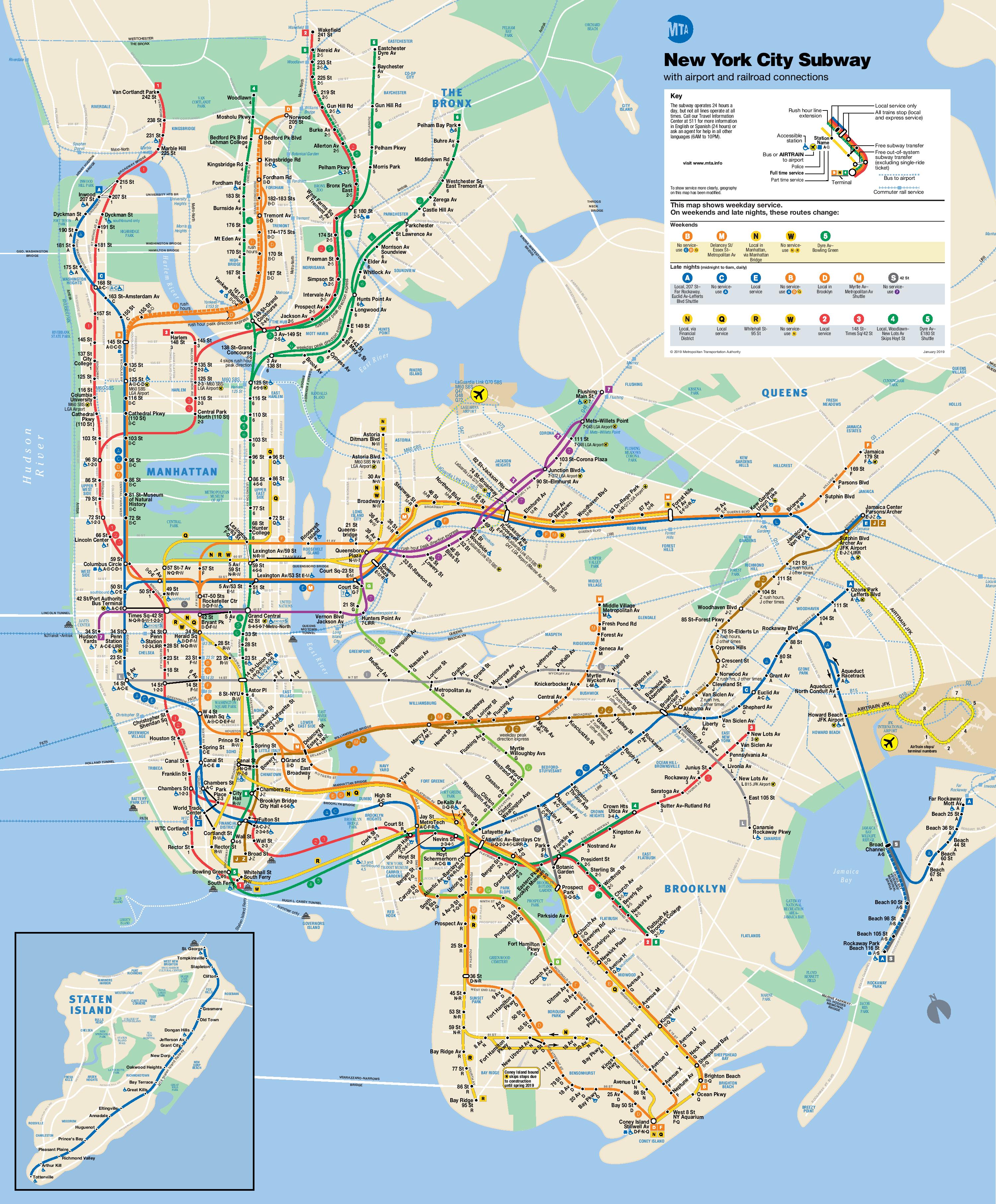 Plan Metro New York Pdf A Imprimer Interactif Carte Metro Nyc 2020