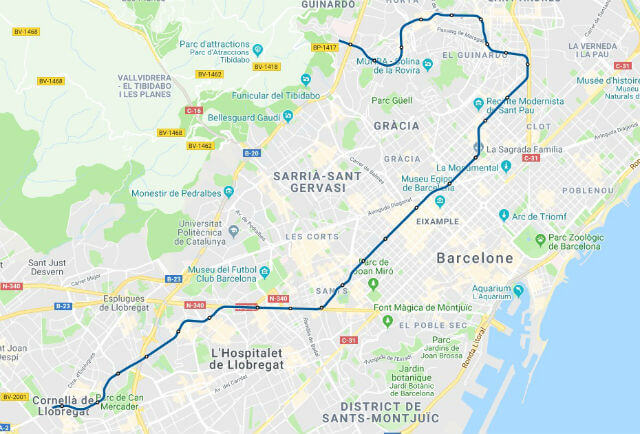 Plan Metro Barcelone Ligne 5