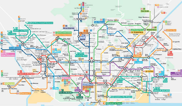 carte transport barcelone Plan Métro Barcelone (en PDF & Interactif) : Carte version 2020