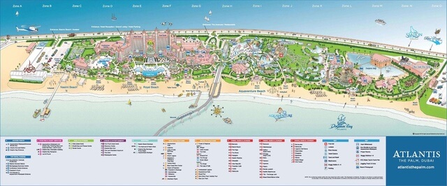 Plan aquaventure waterpark Atlantis The Palm Dubaï