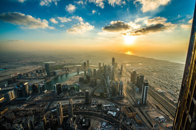 Coucher du soleil depuis le Burj Khalifa