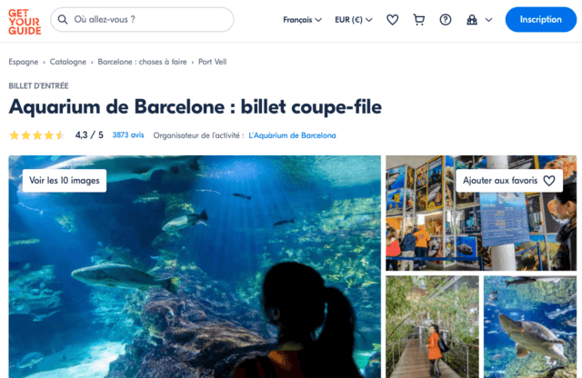 Billet Aquarium Barcelone