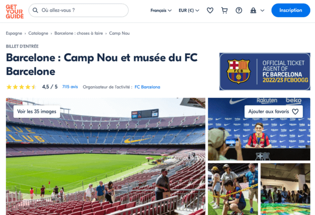 Billet Camp Nou et Musée FC Barcelone