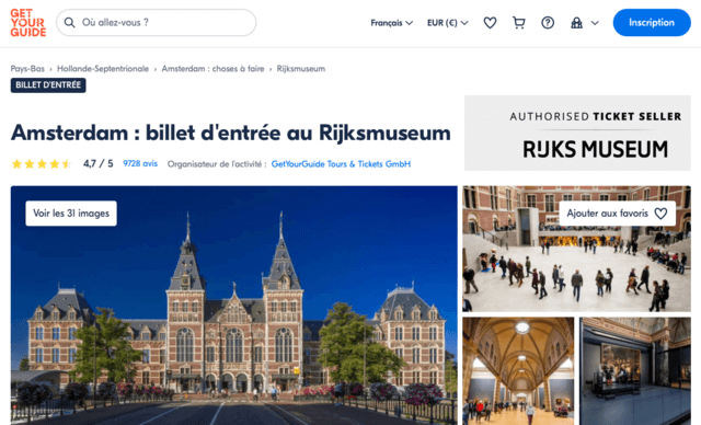 Billet Rijksmuseum Amsterdam