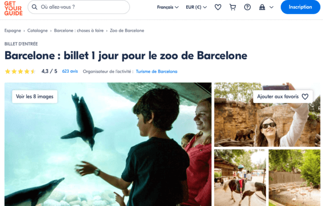 Billet Zoo Barcelone